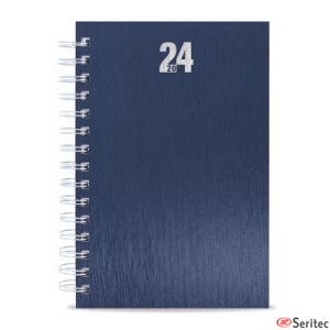 Agenda niquelada de efecto rayado personalizada