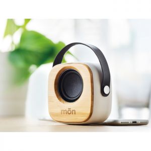 Altavoz de bamb Bluetooh 5.0 con asa personalizado