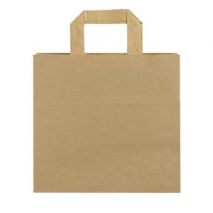 Bolsa de papel kraft con asa plana personalizada