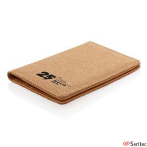 Cartera pasaporte RFID de corcho personalizada