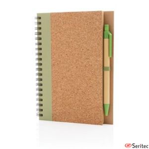 Cuaderno personalizado de espiral kraft con bolgrafo