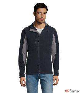 Chaqueta polar de hombre bicolor con cremallera personalizable