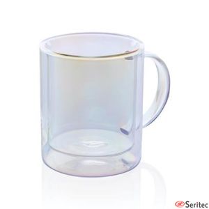 Taza de vidrio doble pared 330 ml publicitaria