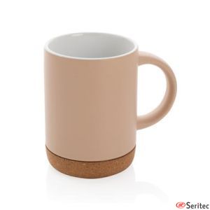 Taza cermica con base de corcho 280 ml personalizada