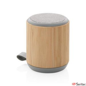 Altavoz inalmbrico 3w de bamb y tela personalizado