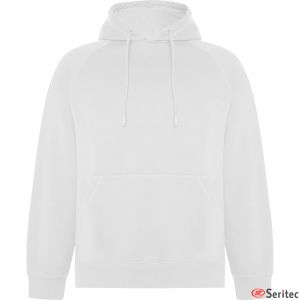 Sudadera blanca con capucha unisex en algodn orgnico personalizada