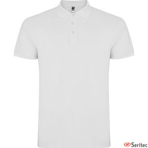 Polo blanco hombre manga corta en canal personalizado