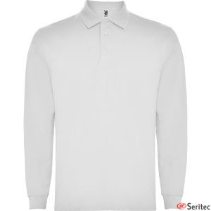 Polo blanco de manga larga hombre puos canal personalizado