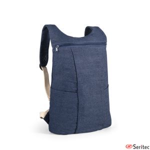 Mochila casual reciclada con dos bolsillos delanteros personalizada