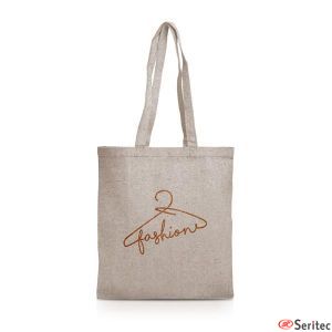 Bolsa asas largas algodón reciclado personalizada