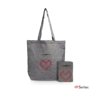 Bolsa plegable de algodn reciclado personalizada