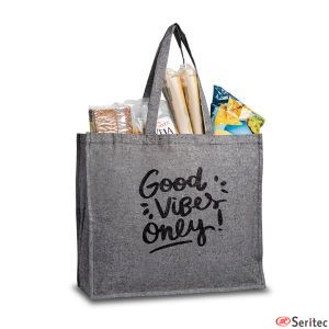 Bolsa de algodn reciclado con fuelle y lateral personalizado