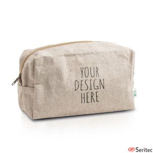 Bolso neceser en tejido de cáñamo personalizado