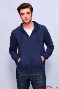 Sudadera deportiva hombre con capucha y cremallera personalizada