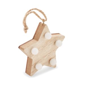 Estrella de madera con luces personalizable