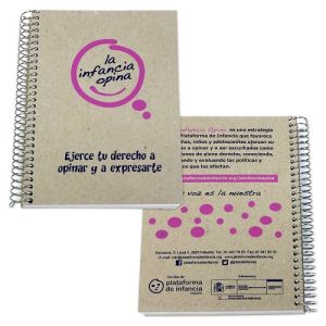 Libreta A6 con tapa de cartón reciclado promocional