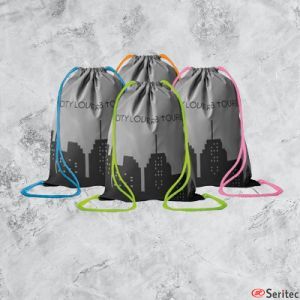 Mochila de cuerdas de polister reflectantepersonalizada