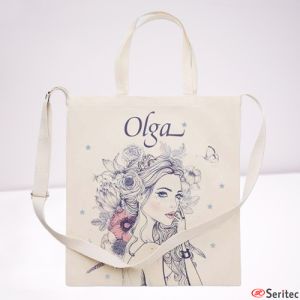 Bolsa de la algodn asas personalizada