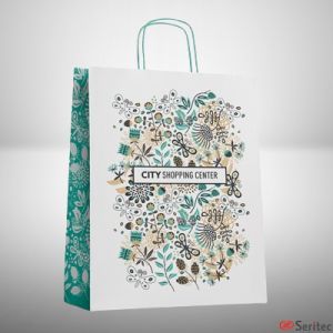 Bolsa papel con asas rizadas personalizable