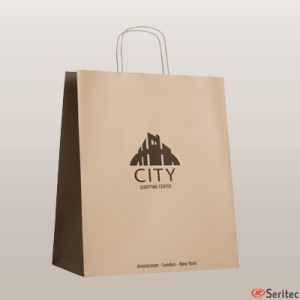 Bolsa papel con asas rizadas personalizable