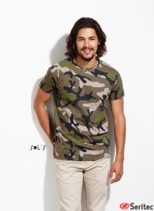 Camiseta personalizable Camuflaje Hombre Manga Corta Cuello Redondo