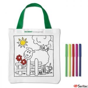 Bolsa para colorear de algodn publicitaria