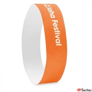 Hoja con 10 pulseras Tyvek eventos personalizables