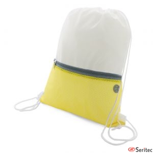 Mochila saco con salida para auriculares publicitaria