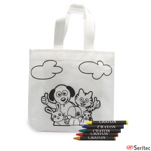 Bolsa non woven con animalitos para pintar promocional