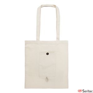 Bolsa de algodn plegable con bolsillo para publicidad