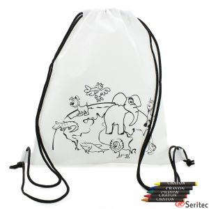 Mochila saco infantil para colorear promocional