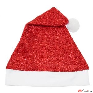 Gorro de navidad efecto purpurina personalizado