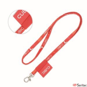 Lanyard tubular personalizado con etiqueta tejida