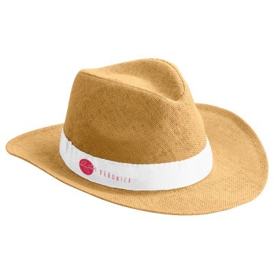 Sombrero de papel con cinta personalizada