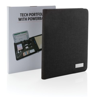 Portafolio tecnológico con powerbank personalizado