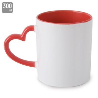 Taza para sublimación con asas con forma de corazón