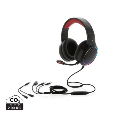 Auriculares gaming con luces promocionales