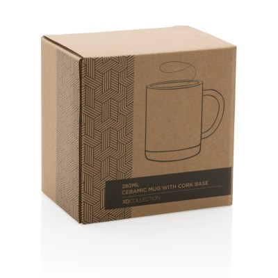 Taza cerámica con base de corcho 280 ml personalizada