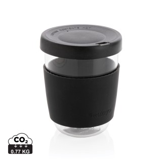 Vaso café con tapa y funda de silicona personalizado