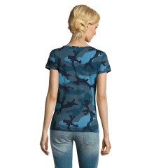 Camiseta personalizable Camuflaje Mujer Manga Corta Cuello Redondo